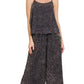 Zenana Ash Black Woven Acid Crinkle Washed Cami & Pants 2 Piece Set ASH BLACK Outfit Sets