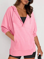 Drawstring Kangaroo Pocket Long Sleeve Hoodie | Hoodies Daverri Fashions