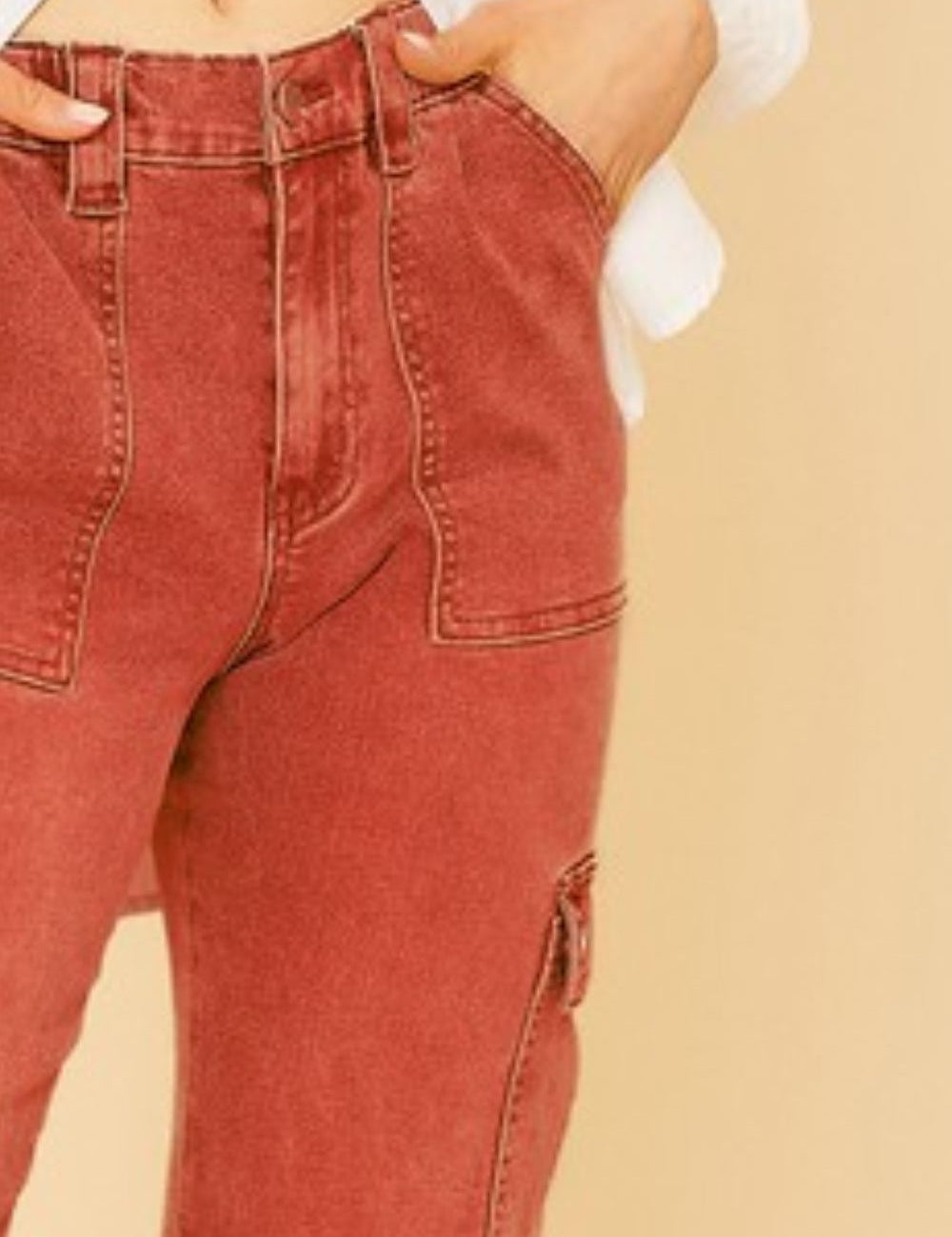 Annie Wear Straight Leg Jeans with Cargo Pockets Jeans