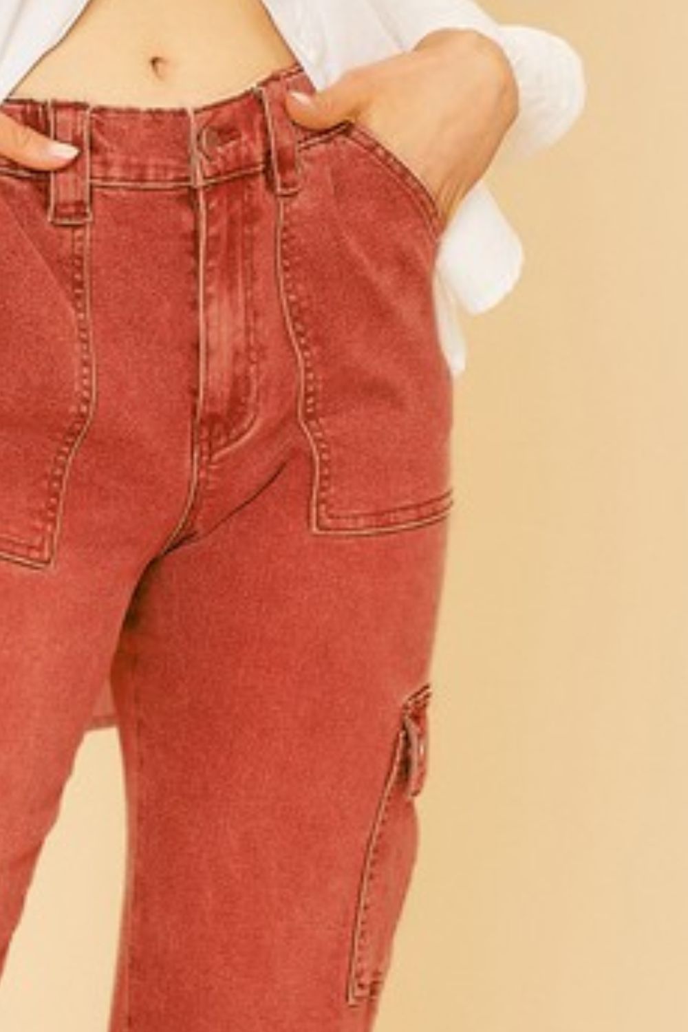 Annie Wear Straight Leg Jeans with Cargo Pockets Jeans