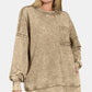 Zenana Exposed Seam Round Neck Dropped Shoulder Sweatshirt Sweatshirts