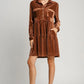 Umgee Texture Tiered Collared Long Sleeve Dress Mini Dresses