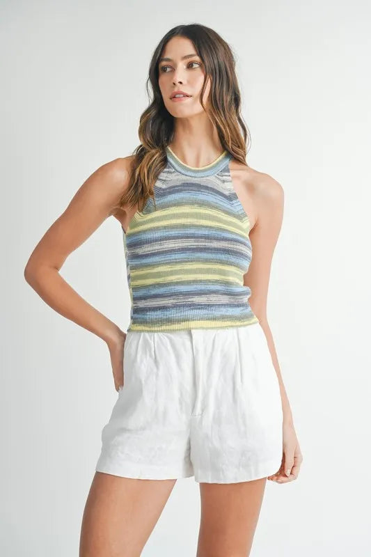 MABLE Space Dye Grecian Neck Knit Cami