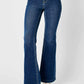 Judy Blue Full Size Hw Angled Side Seam Detail Flare Jeans Plus Size DK Jeans