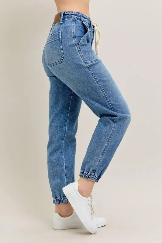 Judy Blue Full Size High Waist Denim Jogger Jeans