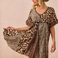 BiBi Leopard Prints Mix and Match Short Sleeves Dress Mini Dresses