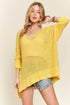 ADORA loose fit yellow v-neck knit sweater with ribbed cuffs