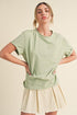 Aemi + Co Exposed Seam Round Neck Short Sleeve T-Shirt Sage S T-Shirts
