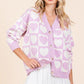 Mittoshop Checkered Heart Button Down Cardigan - DAVERRI FASHIONS