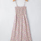 Multicolour bohemian ditsy floral smocked fit flare sundress on hanger