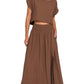 Zenana Heavy Woven Span Crop Tee & Skirt Set