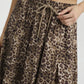 Umgee Drawstring Leopard Midi Skirt