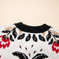 Daverri Fashions Floral Button Down Cardigan with Geometric Border - DAVERRI FASHIONS