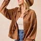 BiBi Corduroy Relaxed Fit Shacket with Back Pleat - DAVERRI FASHIONS