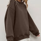 Round Neck Dropped Shoulder Long Sleeve Sweatshirt - DAVERRI FASHIONS