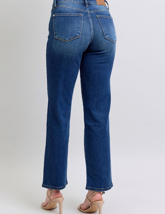 Judy Blue Full Size Side Seam Detail Straight Jeans with Pockets | Daverri Fashions