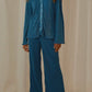 Button Up Long Sleeve Top and Pants Set - DAVERRI FASHIONS