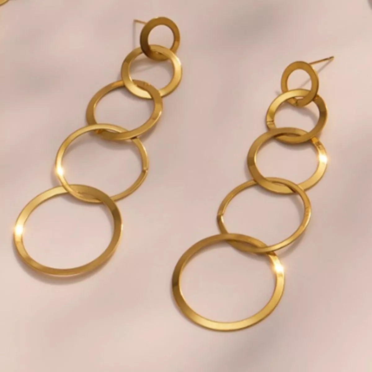 18K Gold-Plated Titanium Steel Round Earrings | Earrings Daverri Fashions