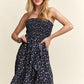 ADORA Smocked Floral Tube Dress with Pockets Knee Length Dresses