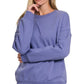 Zenana Full Size Fleece Drop Shoulder Sweatshirt Plus Size Sweatshirts