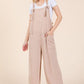 BOMBOM Wide Leg Ribbed Overalls with Pockets Dust Storm Overalls