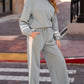 Daverri Fashions light gray sweatpants set with contrast trim top