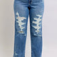 Judy Blue Full Size High Waist Heavy Destroy Straight Jeans Plus Size