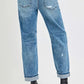 RISEN Full Size High Rise Ankle Boyfriend Distressed Jeans Plus Size