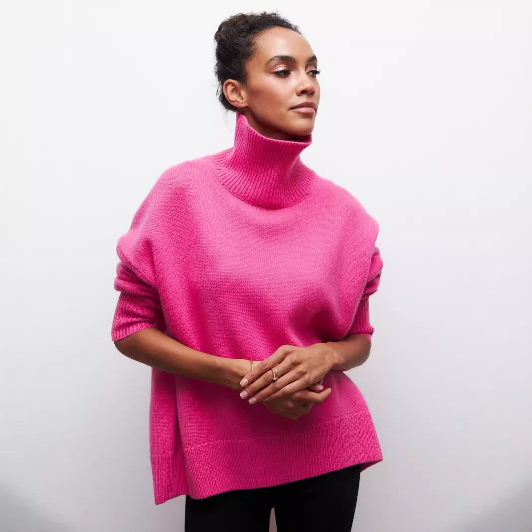 Loose Fit Long Sleeve Turtleneck Sweater | Sweaters Daverri Fashions