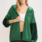 Umgee Sequined French Terry Jacket HUNTER GREEN