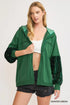 Umgee Sequined French Terry Jacket HUNTER GREEN