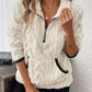 Cozy Sherpa Half Zip Sweatshirt - DAVERRI FASHIONS