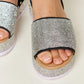 Forever Link Rhinestone Buckle Strappy Wedge Sandals Sandals