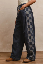 BiBi Washed Denim Mix And Match Long Pants | Pants Daverri Fashions