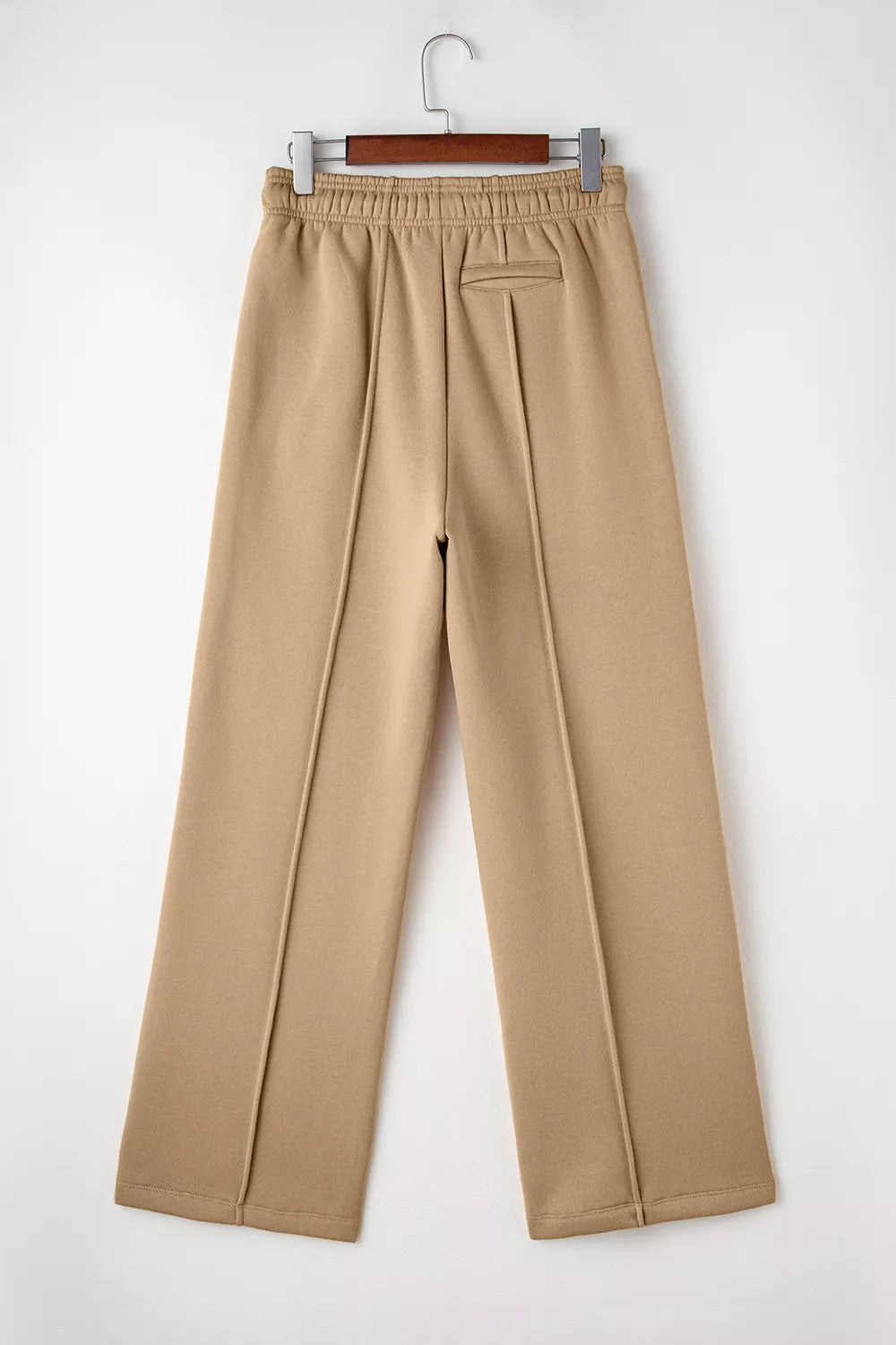 Daverri wide-leg drawstring pants in beige with pleats