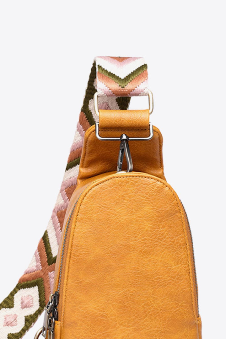 Abstract Pattern Adjustable Strap Vegan Leather Sling Bag | Cross Body Bags Daverri Fashions