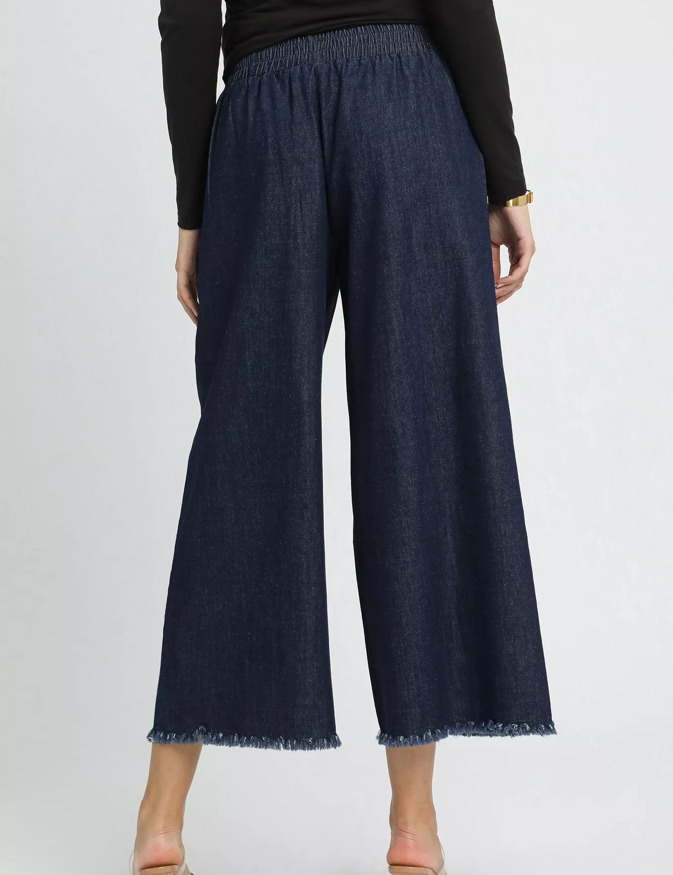Umgee Washed Fringe Hem Wide Leg Jeans | Jeans Daverri Fashions