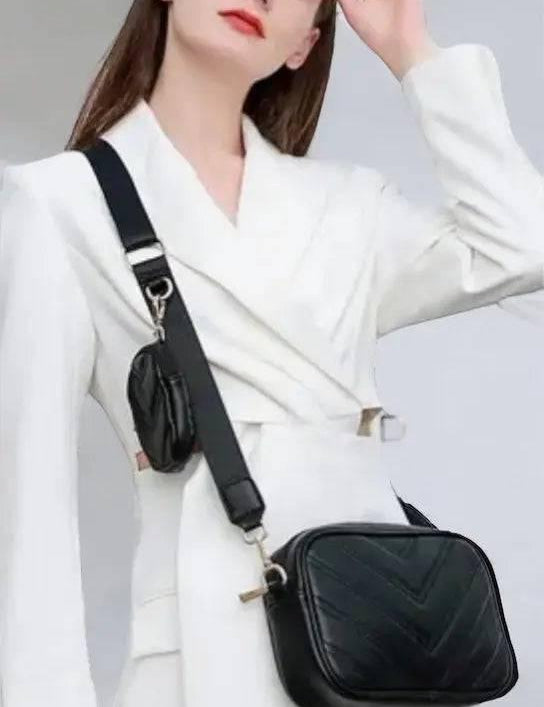 Chevron Quilted Vegan Leather Crossbody | Handbags Daverri Fashions