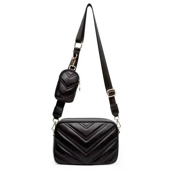 Chevron Quilted Vegan Leather Crossbody Handbags