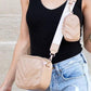 Chevron Quilted Vegan Leather Crossbody Taupe OneSize Handbags