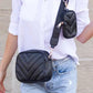Chevron Quilted Vegan Leather Crossbody Black OneSize Handbags