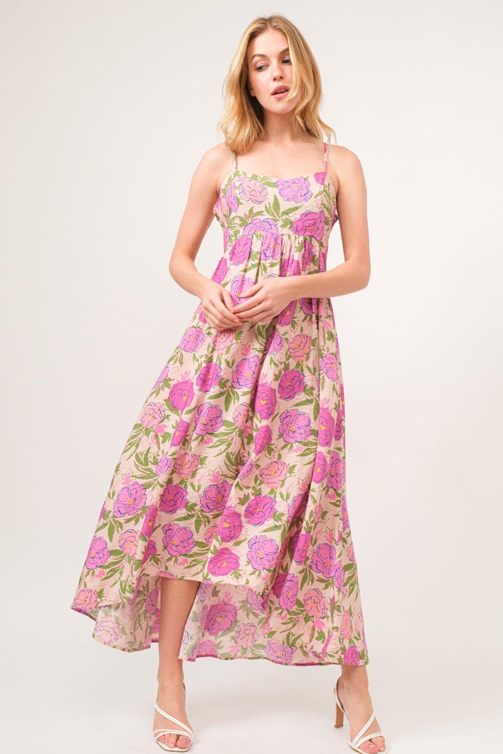 And The Why Floral High-Low Hem Cami Dress Midi Dresses