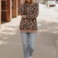 Leopard Jacquard Oversized Sweater Knit Top - DAVERRI FASHIONS
