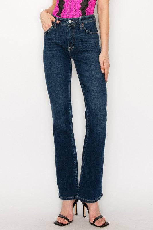 High rise skinny bootcut jeans DARK STONE WASH Jeans