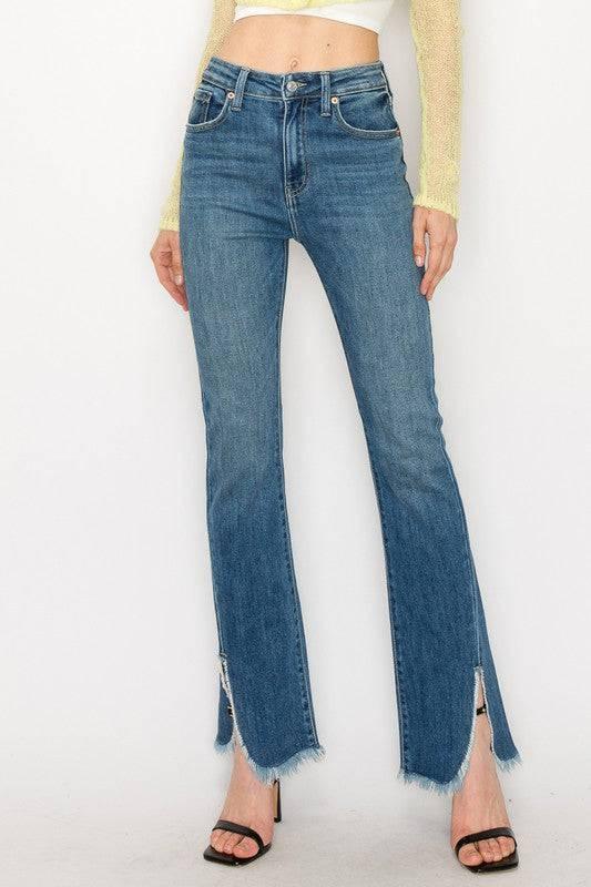 High rise boot cut jeans MEDIUM STONE WASH Jeans