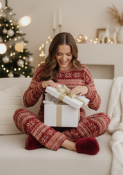 Haptics Red Holiday Fair Isle Lounge Set | Loungewear Sets Daverri Fashions