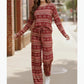Haptics Red Holiday Fair Isle Lounge Set - DAVERRI FASHIONS