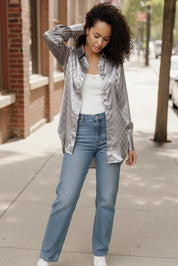 Downtown Glow Checkered Top | Daverri Fashions