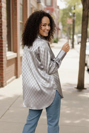 Downtown Glow Checkered Top | Daverri Fashions