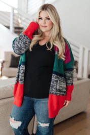 Color Block Striped Open Cardigan Cardigans